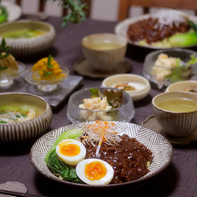 【献立】ジャージャー麺と、餃子スープと、たらもサラダなど。～咳が止まらなくての～