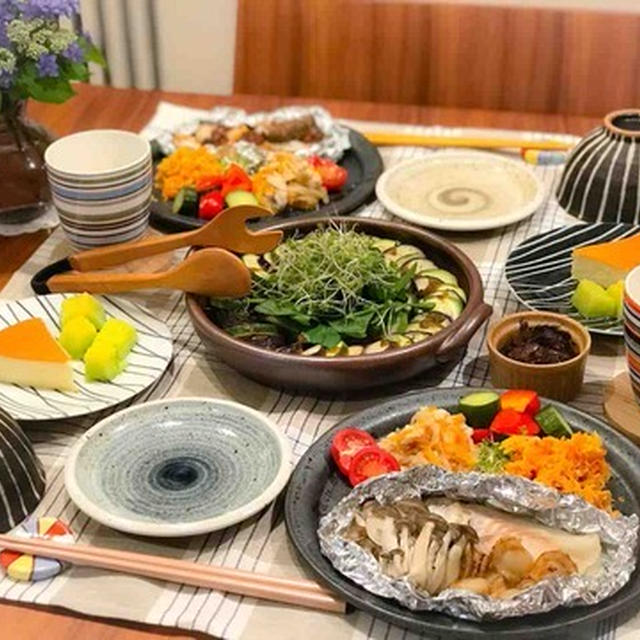 【献立】ホイル焼きとレンジ蒸しで、フライパン使わず簡単夜ごはん