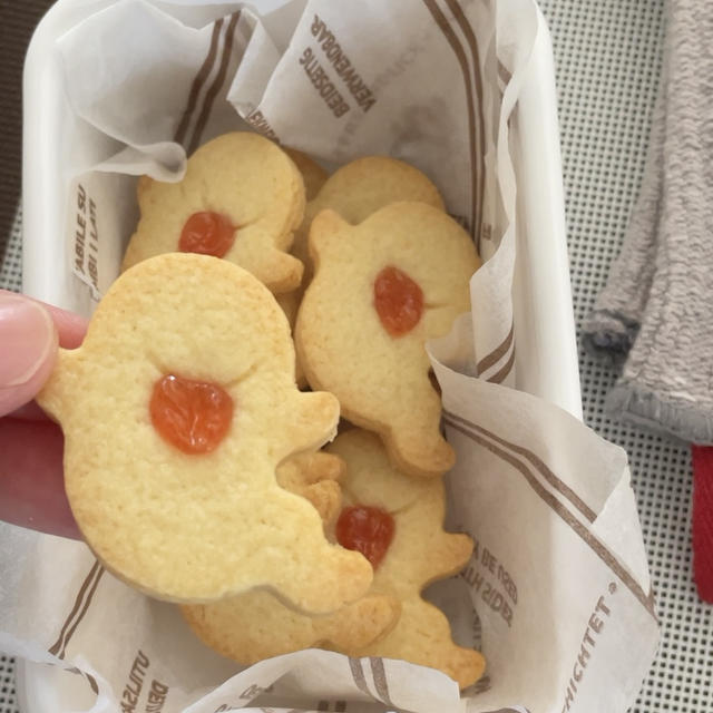 ハロウィンおばけクッキー🎃サクッと簡単ジャムクッキーをアレンジしてみました！