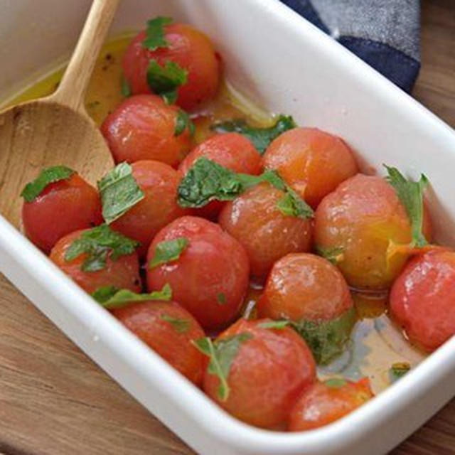 【作り置き・簡単】ミニトマトと大葉のマリネの作り方・トマト嫌いな方へ特におすすめ