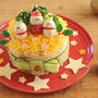 クリスマスごはん♪サンタと雪だるまのお寿司ケーキ