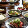 まぐろと海藻でサラダ風 と 肉じゃが と けんちん汁。