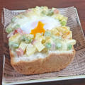 とろとろ卵と新じゃがベーコン えんどう豆のマヨチーズトースト by KOICHIさん