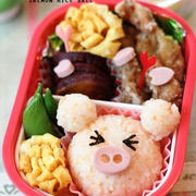 ブタさん、お魚、男の子、サンドウィッチ弁当