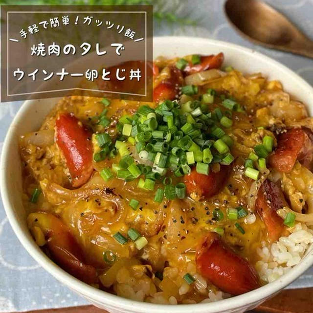 ガッツリ食べたい時に！味付け簡単「ウインナーの卵とじ丼」