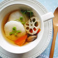 米粉レンコン餅でヘルシーお雑煮風スープ♪ by machiさん