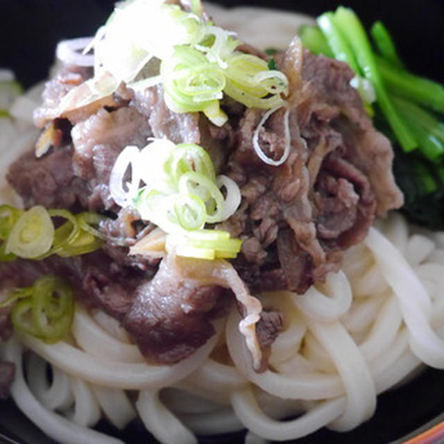 牛ごぼうのしぐれ煮でぶっかけうどん