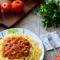 生のトマトで作るミートソーススパゲッティ