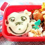 幼稚園お弁当★赤飯で♪おさるのジョージのキャラ弁♪