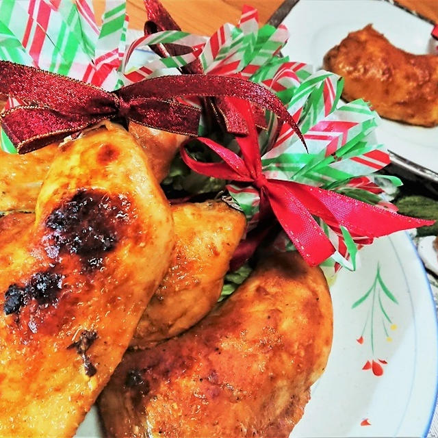 【レシピ】クリスマスに！簡単で豪華！【チキンレッグのタンドリーチキン】漬けて焼くだけ！