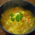 風邪のひきかけに～根菜とハムのぽかぽかパスタスープ～Veggie & Ham Soup