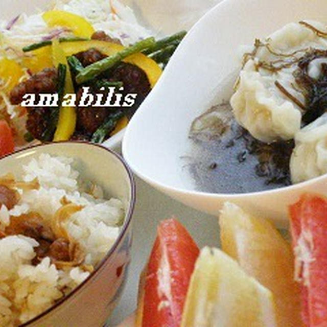 ホタテ貝の炊き込みご飯定食