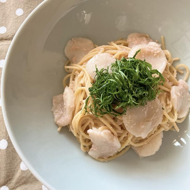 「永谷園パキット たらこ」と帆立の貝柱で時短でもごちそうパスタ【PR】