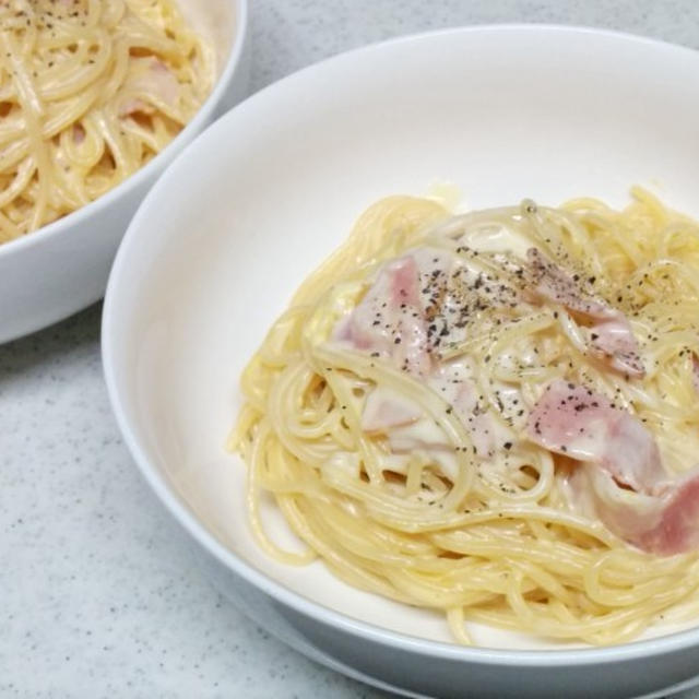 今日のお昼ごはん　～カルボナーラ～