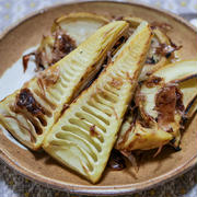 知人から貰ったタケノコで「焼きタケノコおかか和え」&自分流タケノコの茹で方