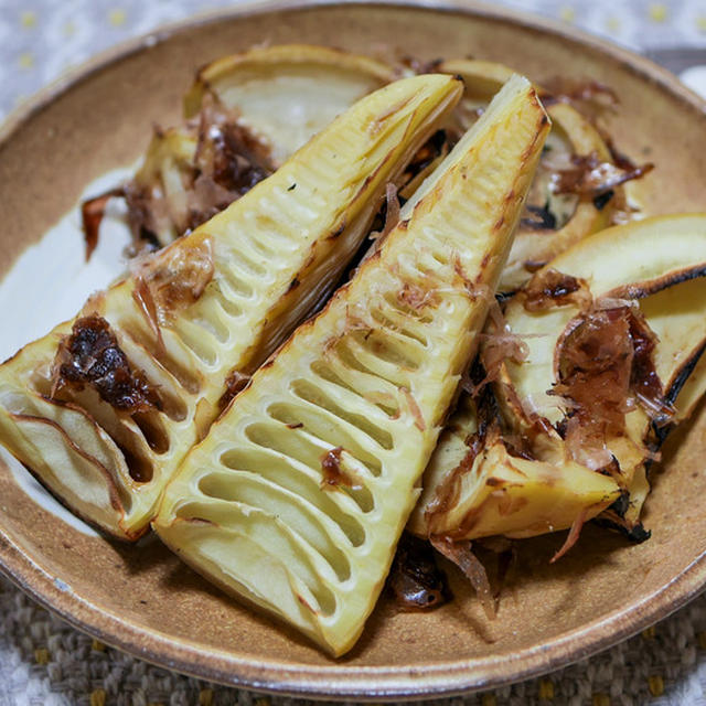 知人から貰ったタケノコで「焼きタケノコおかか和え」&自分流タケノコの茹で方