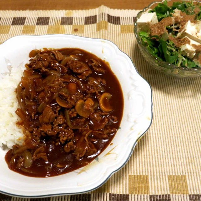 ハヤシライスの晩ご飯　と　　『山荘』