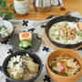 牡蠣ごはんと作り置きで晩ごはん