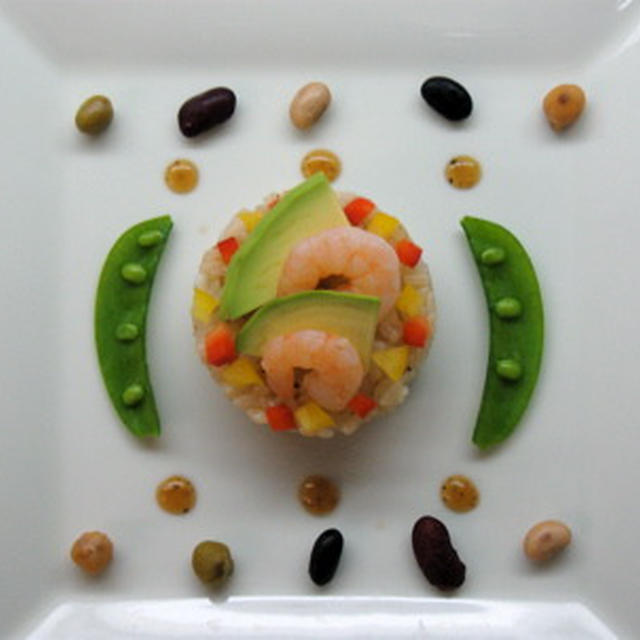 Rice Salad in Oshi-Zushi(Pressed Sushi) style 押し寿司風ライスサラダ