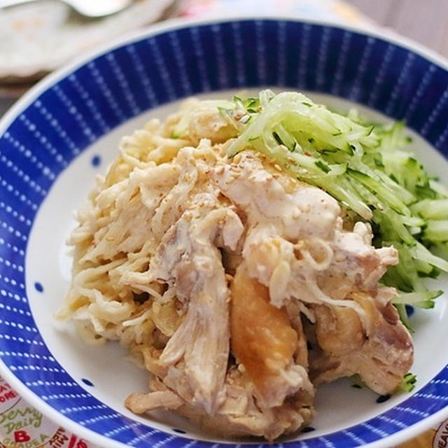 蒸し鶏と切干大根のサラダ｜胃腸にも優しい。レンジで簡単。