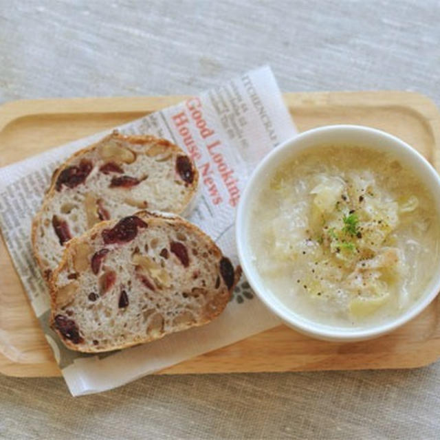 朝のパンとスープ