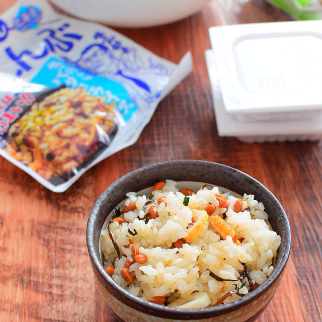 【大葉入り】納豆と塩昆布の混ぜご飯