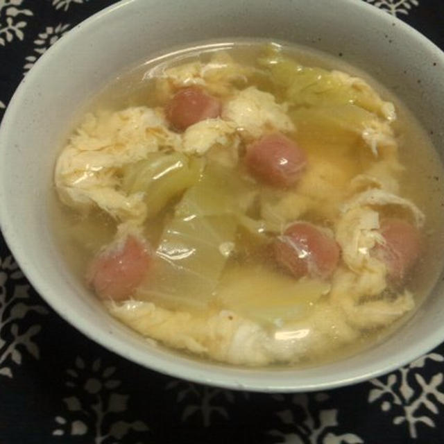 春キャベツとソーセージのスープ