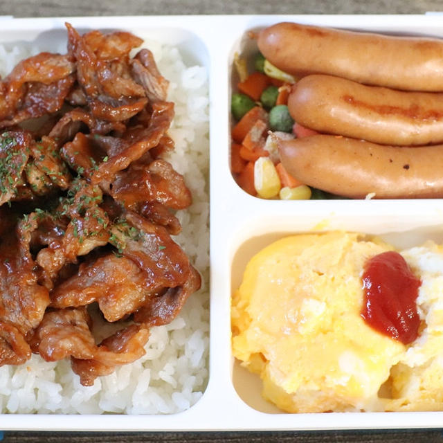 10分で完成＼(^o^)／お弁当！でも野菜なし(；´∀｀)