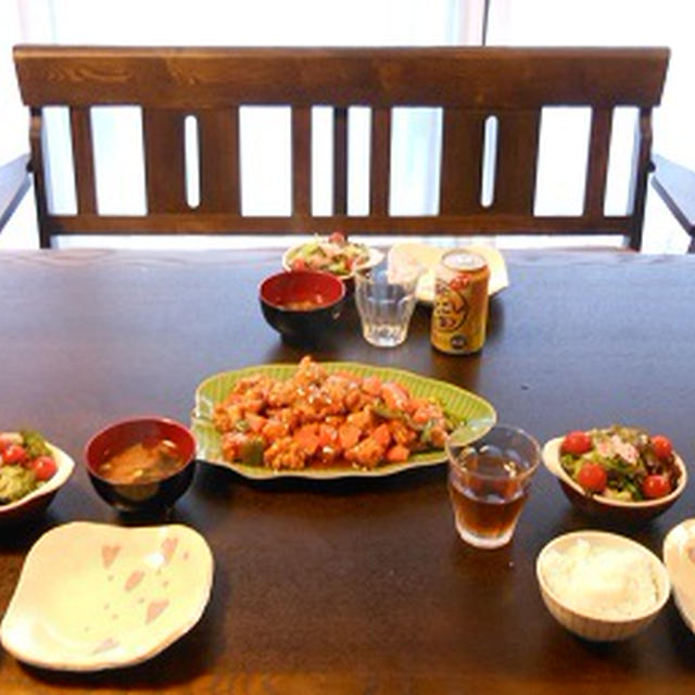 ６月８日の夕飯　***　酢鶏　***