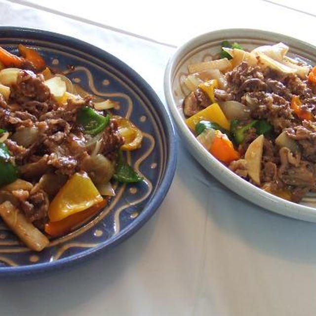 牛肉と秋野菜のオイスター炒め　～みんなでお料理・の巻～