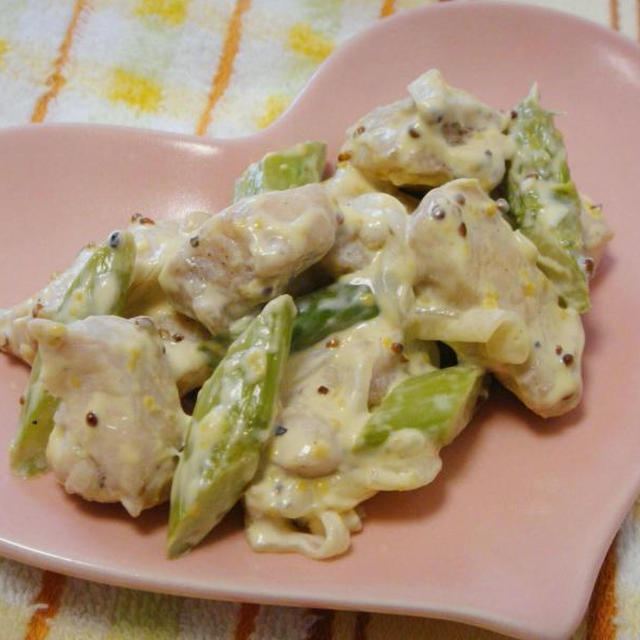 チキンとアスパラのマヨマスタード焼き