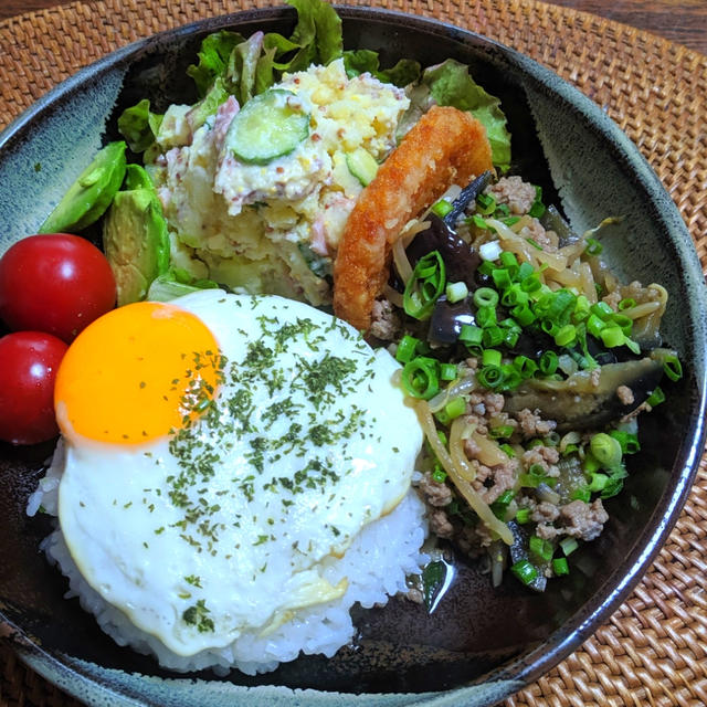 茄子とモヤシのコクうま炒めプレート