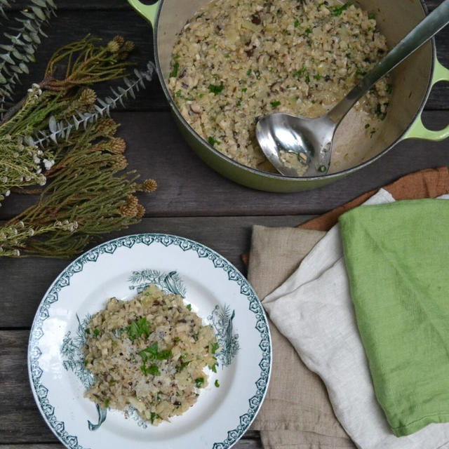 Mushroom Brown Rice Risotto 茸の玄米リゾット