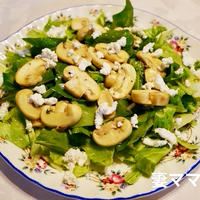 マッシュルームとカッテージチーズサラダ♪ Mushroom Salad