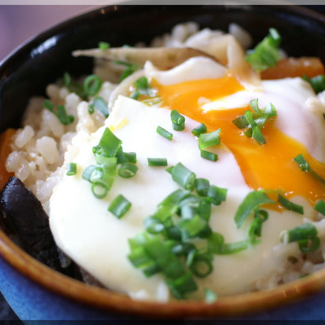 《朝ご飯は目玉おじや／晩ご飯は外食／日中は園芸でした。》