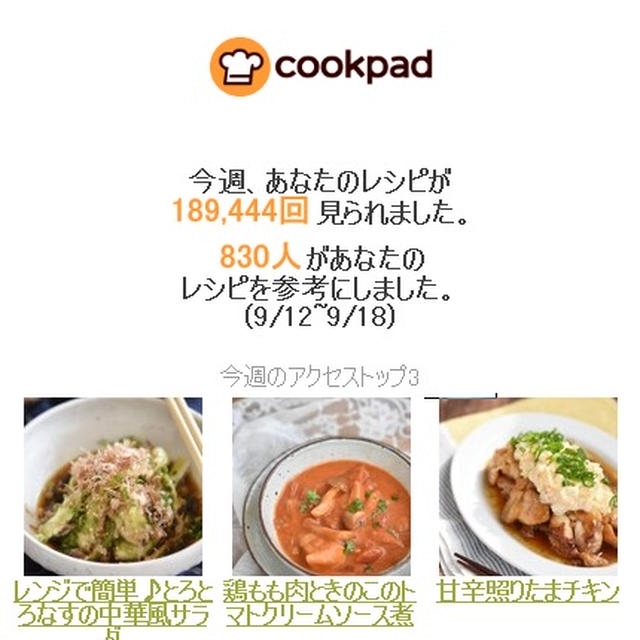 クックパッドさん週間レポート