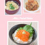 【和風おもてなし】イクラ丼定食♡かきたま汁＆こんにゃくのピリ辛ベーコン醤油炒め