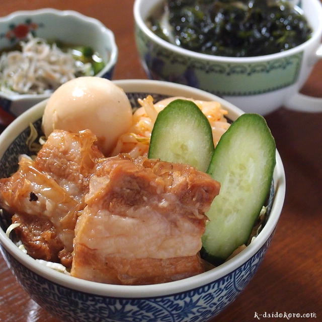 魯肉飯（ルーロー飯）風・豚の角煮丼 ～ 味の決め手は「まぐろ節」