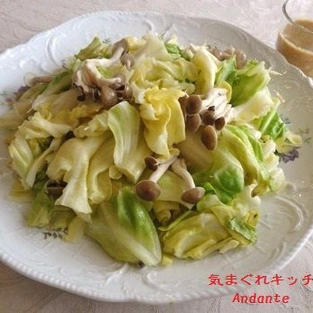 春キャベツのサッと蒸しwith酒粕ドレッシング（レシピ付）。