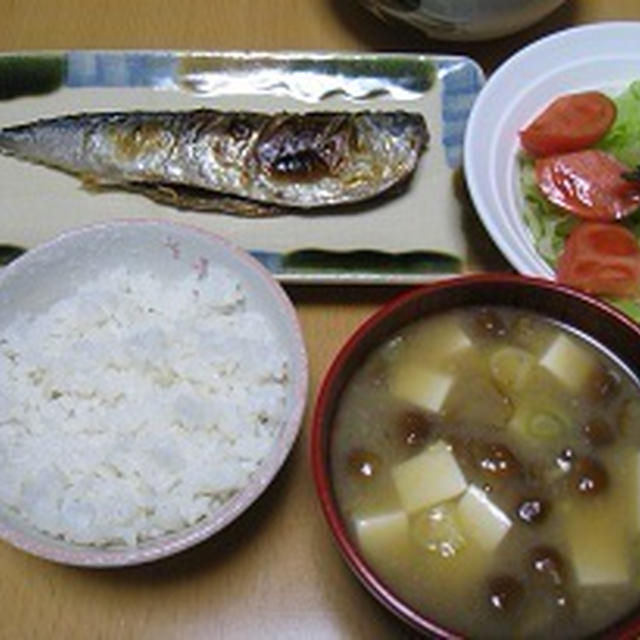 夕食　新秋刀魚