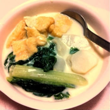 里芋と小松菜のクリーム煮