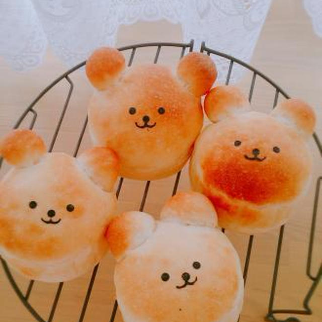 くまちゃんパン（＾(エ)＾）ずんだ餡サンド♪ハムチーズサンド♪