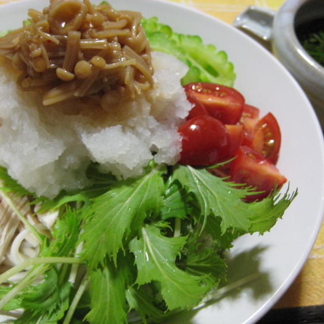 ＊【夏バテ防止に】鶏肉とゴーヤのおろしぶっかけ麺