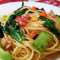 チンゲン菜のペペロンチーノ🍝
