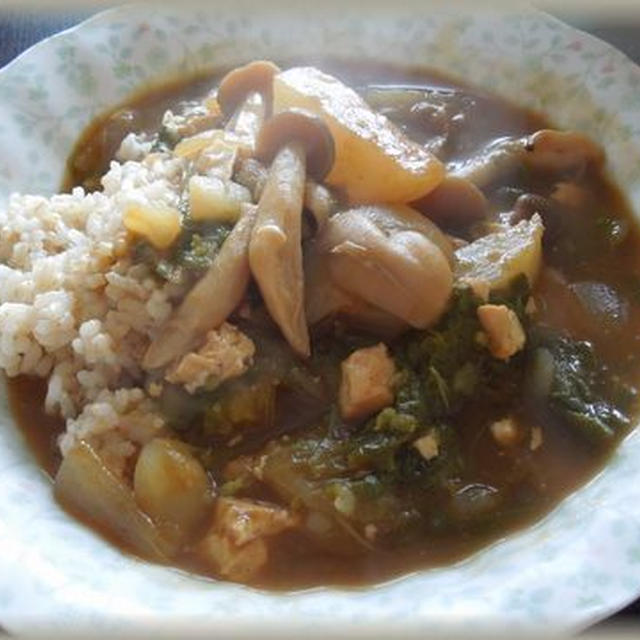 菜の花厚揚げ和風カレー