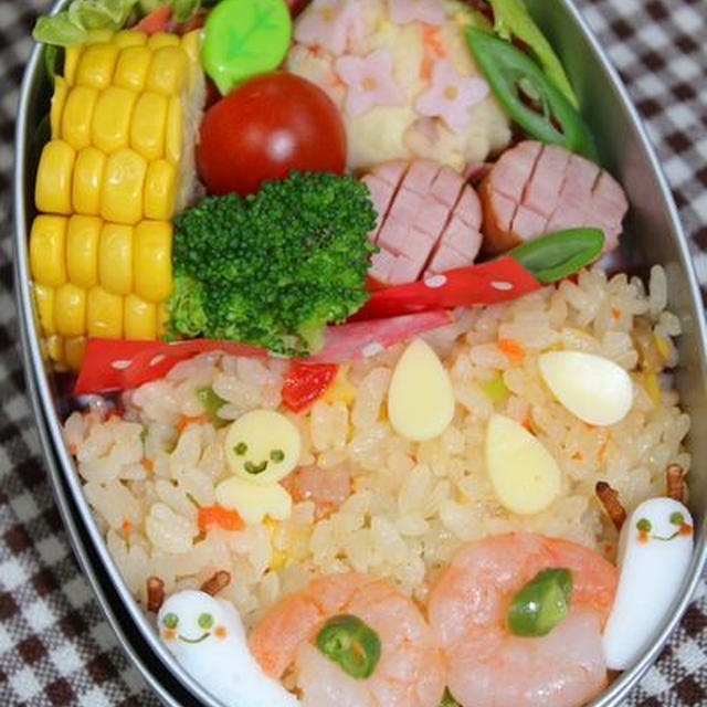 キャラ弁**エビつむりのお弁当