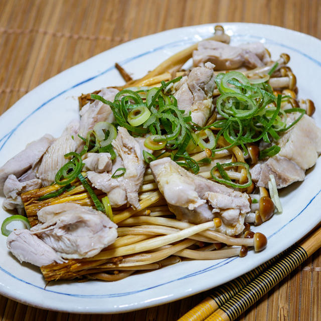 黄えのきのホイル焼きチキン添え&初めてのお店「ラーメン大戦争」