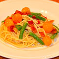 ミニトマトといんげんのさっぱりパスタ
