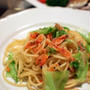 桜えびとキャベツのパスタ&いしもちのフレッシュトマトソース