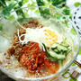 昼カフェ★　韓国冷麺風冷やしそうめん(レシピ）ひとはだ脱ぎます展